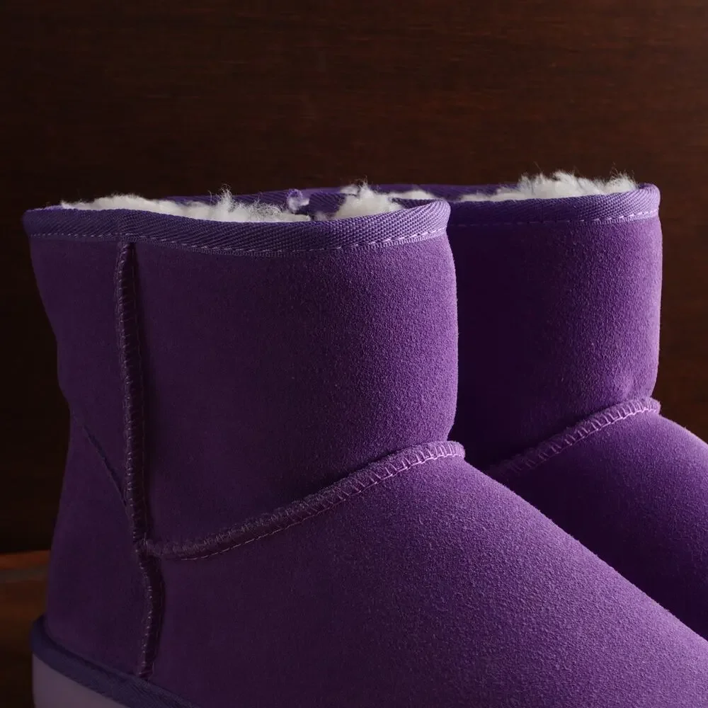UGG Koolaburra Boot Girl SZ 4 Purple Koola Mini Zip Ankle Suede Winter Cozy NWOB